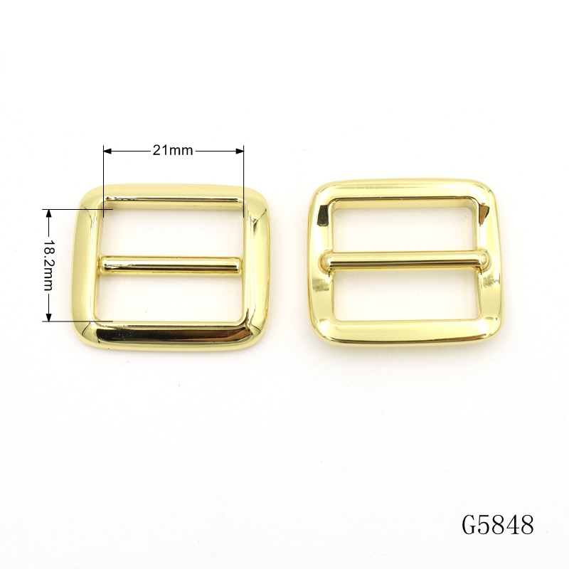 Luxury leather bag hardware supplier 20mm Gold Plated slider buckle metal tri glide adjuster buckle