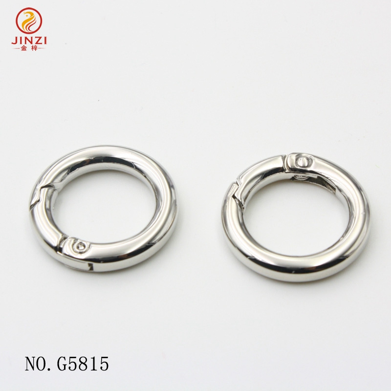 Various Sizes 16mm 20mm 25mm 32mm Round Edge Metal Clasp Ring Custom Spring Clasp For Bag Accessories