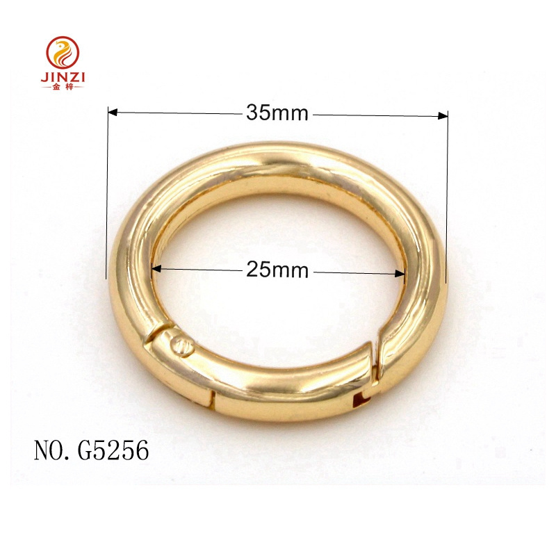 Various Sizes 16mm 20mm 25mm 32mm Round Edge Metal Clasp Ring Custom Spring Clasp For Bag Accessories