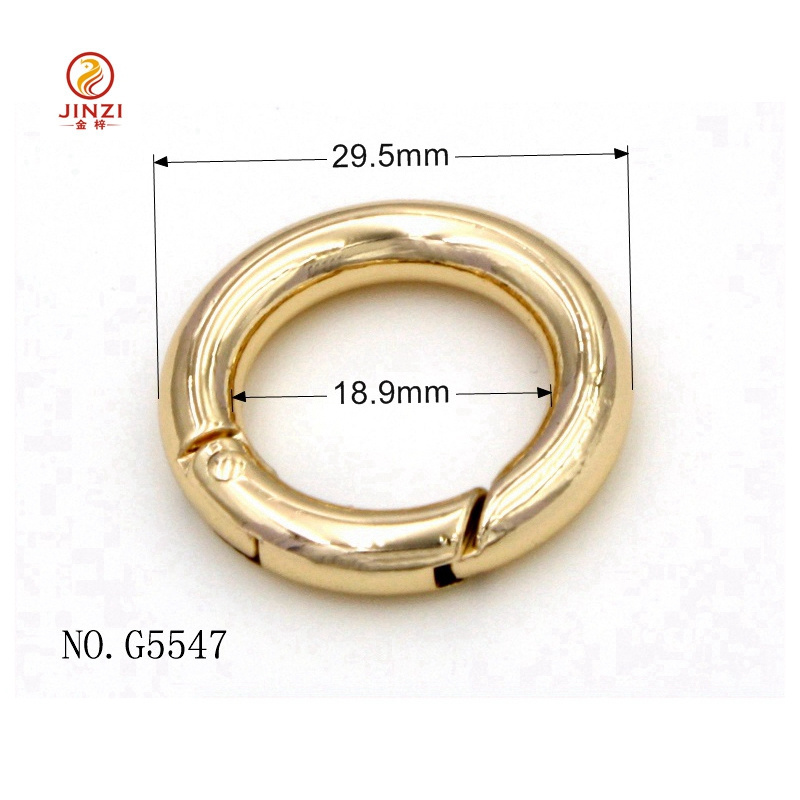 Various Sizes 16mm 20mm 25mm 32mm Round Edge Metal Clasp Ring Custom Spring Clasp For Bag Accessories