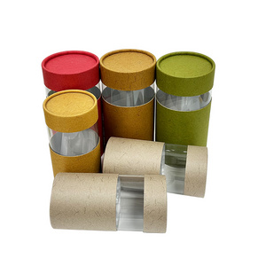 Manufacturer Custom Your Own Logo Kraft Cardboard Cylinder Paper Tube Box Packaging For tea/Herbal packaging