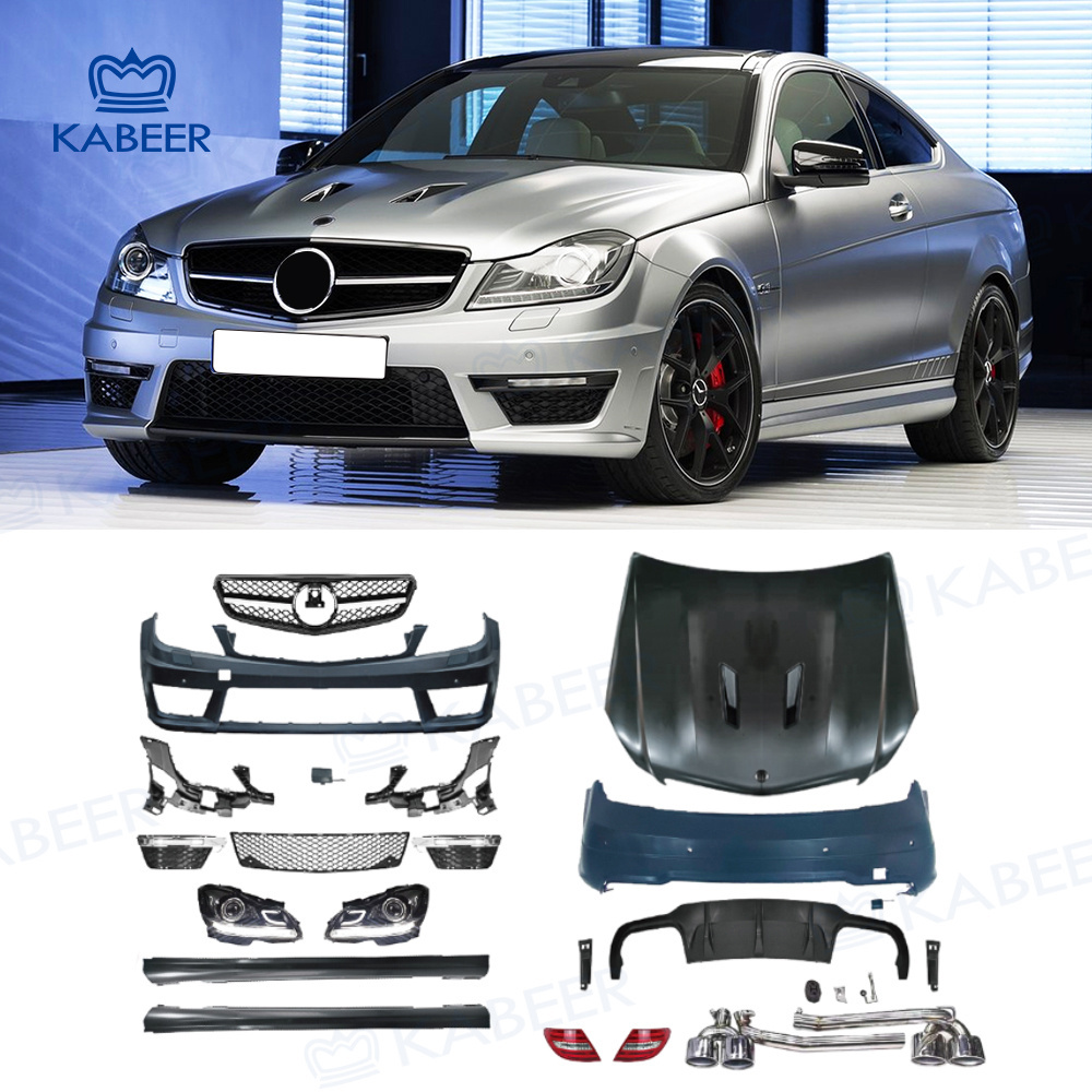 W204 Upgrade Body Kit for Benz Class 2008-2014 Modify to AMG C63 Style for Mercedes W204 Car Bumpers