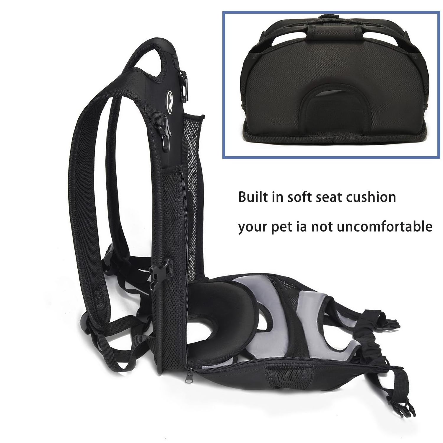 Wakytu C28-2S Travel Hiking Adjustable Padded Ventilated Shoulder Strap Legs Out Pet Carrier Dog Front Carrier Backpacks