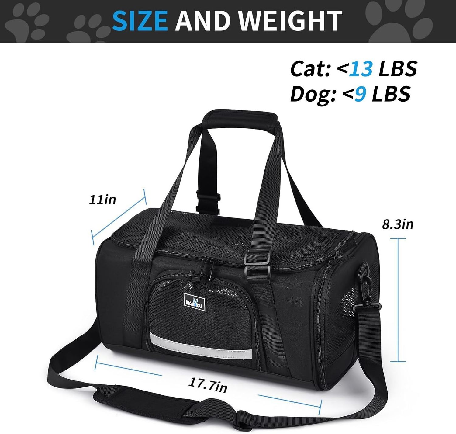 WAKYTU Wholesale Expandable Luxury Custom Soft Sided New Foldable Customize Breathable Dog Travel Products Cat Pet Carrier Bag