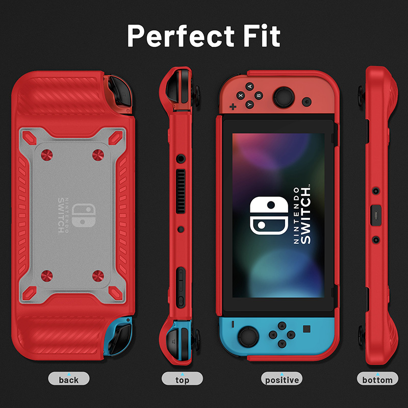 2022 new design high quality Plastic TPU hybrid switch oled grip clear case for nintendo switch oled carrying case