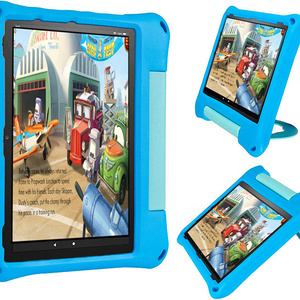 Cute EVA kids tablet case for Amazon Kindle Fire HD 10 2021 handle foldable kickstand shockproof rugged back cover