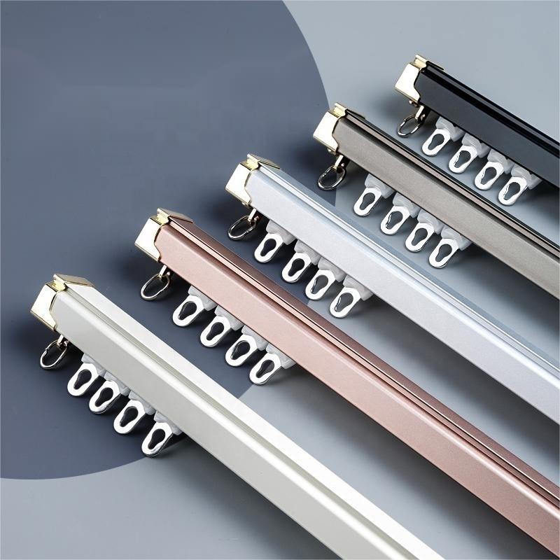 Hot selling Double Aluminum Curtain Accessories Ceiling Mounted Curtain Track With Pulley System