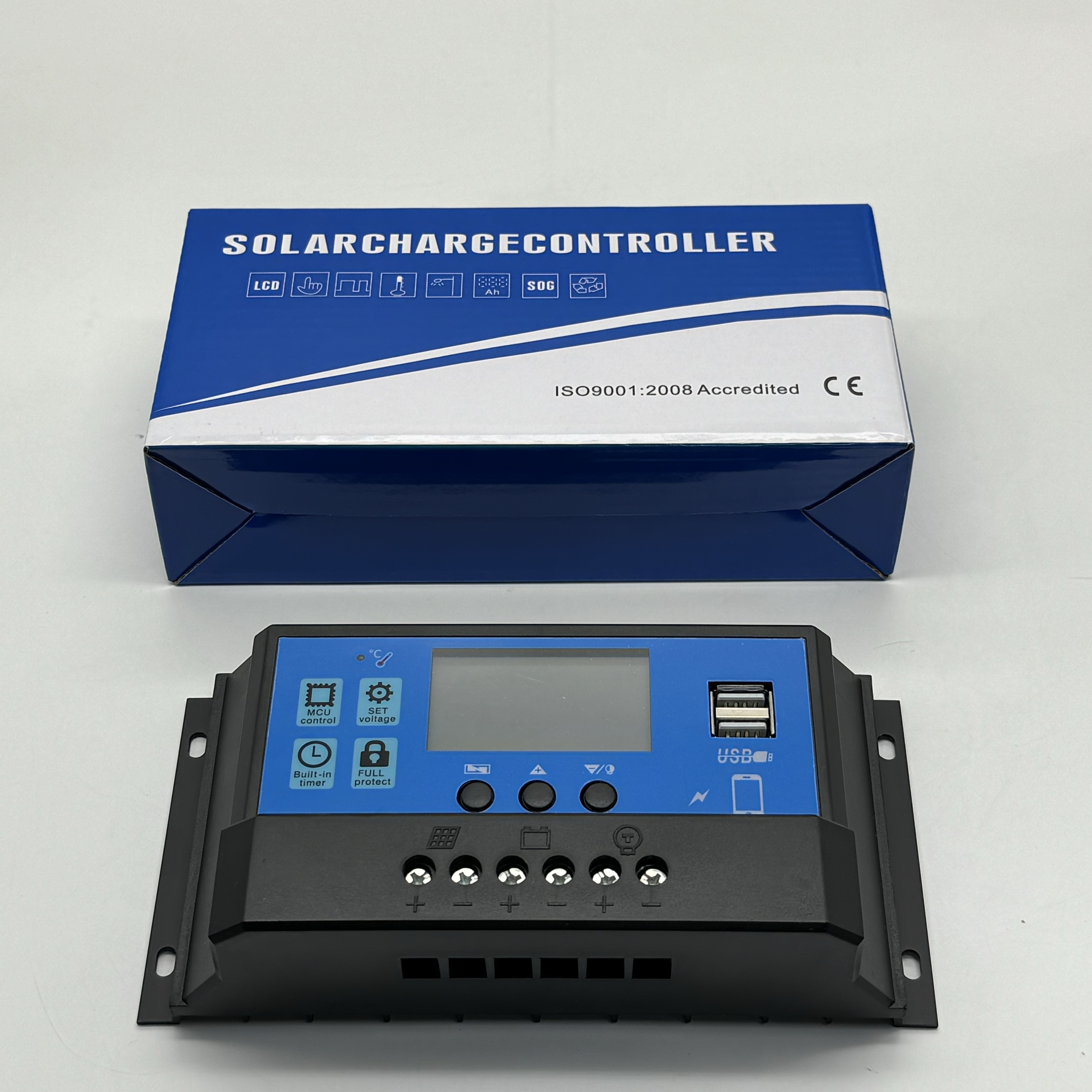 Wholesale Price Solar Charge Controller 12V/24V 60A Solar Panel PWM Charging with Dual USD Digital Display