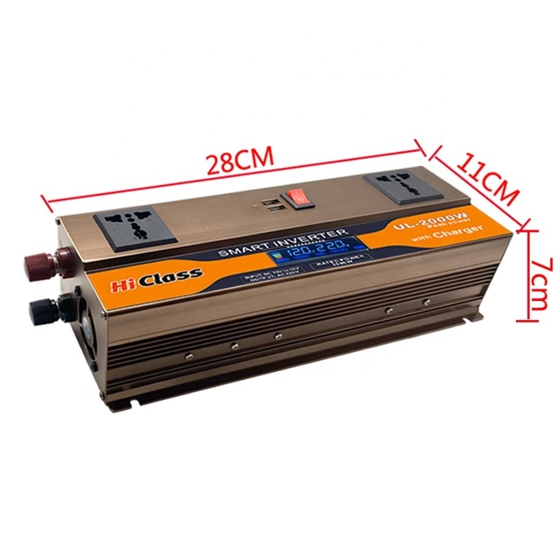 With Charging Inverter 24 v 220 v 1500W Converter Double Socket Grid Tie Inverter Power Supply AC DC Converter UL-1500C