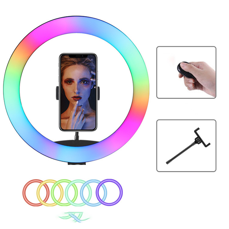 MJ33 13 inch RGB Ring Light Beauty Video Studio Photo selfie led ring flash light With Tripod Stand Remote Controller