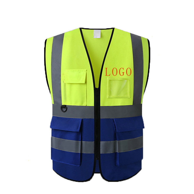 Wholesale Road Traffic High Visibility High Quality Safety Reflective Vest Yellow Orange Customize Logo Security Vests