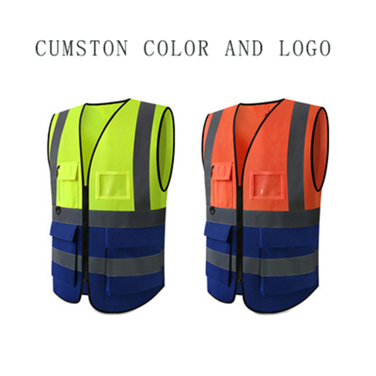 Custom Logo Mesh Hi Vis Printing Reflect Warning Safety Reflective Clothing Vest With Pockets High Visibility Clothing