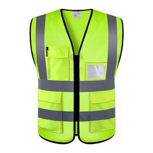 Custom Logo Mesh Hi Vis Printing Reflect Warning Safety Reflective Clothing Vest With Pockets High Visibility Clothing