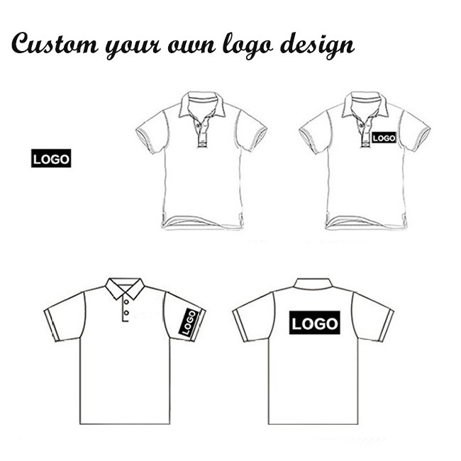 Custom Logo 100% Cotton Men's Classic Fit Short Sleeve Dual Tipped Collar Polo Shirt