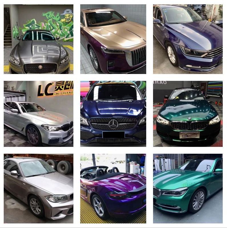 Super Glossy Automotive Vinyl Wrap Colours for Cars Orange Red Yellow Green Purple Vinyl Wrap Film