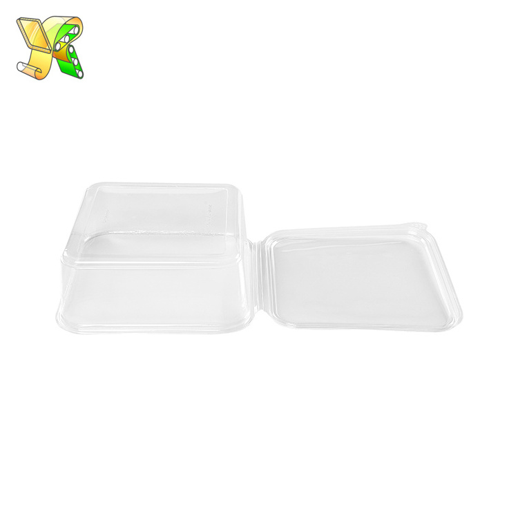 Plastic higned salad box transparent plastic take away sealable salad box