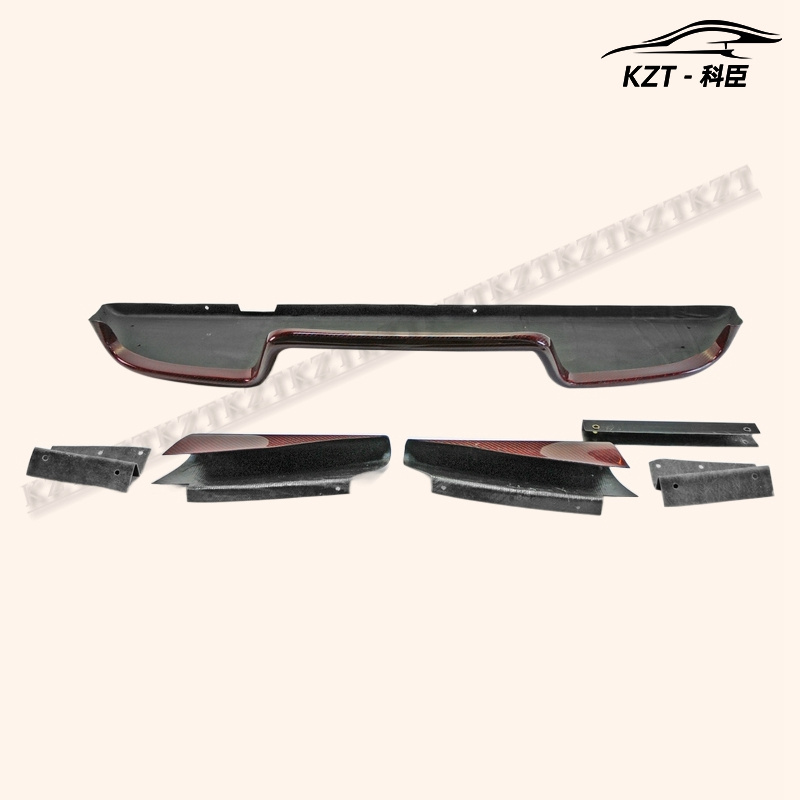 For Nissan Fairlady Carbon Fiber (RED Color) 03-08 Z33 350z Infiniti G35 Coupe 2D JDM TS Style Rear Diffuser 6Pcs (with fitting)