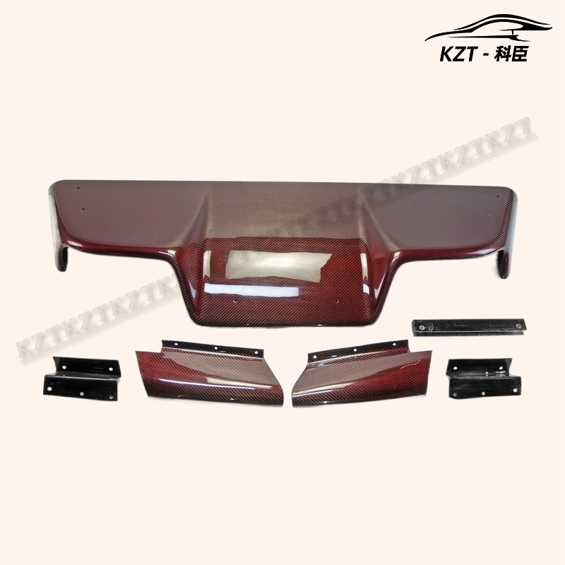 For Nissan Fairlady Carbon Fiber (RED Color) 03-08 Z33 350z Infiniti G35 Coupe 2D JDM TS Style Rear Diffuser 6Pcs (with fitting)