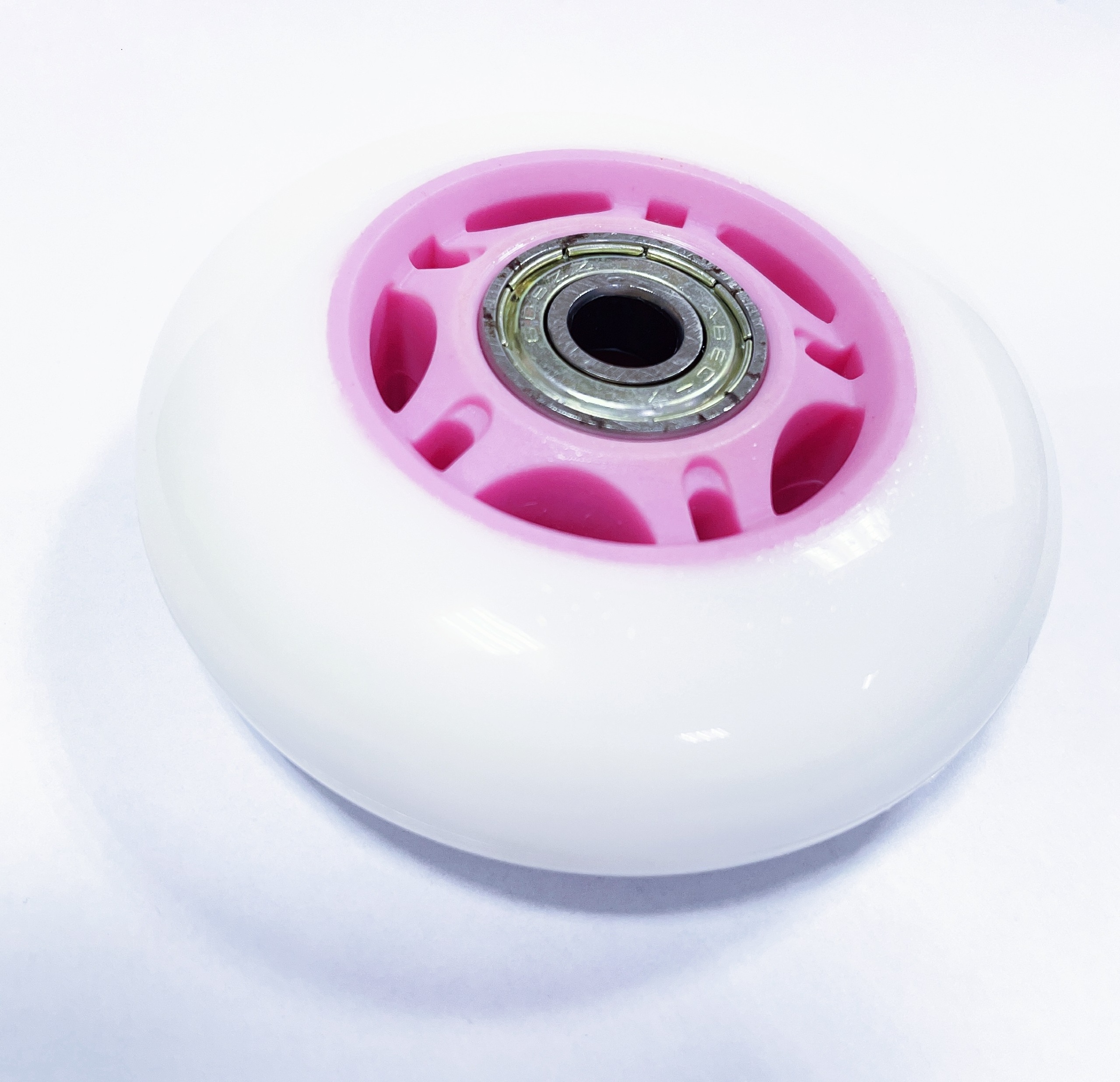 74 mm x 24 mm skate caster Wheels PU caster wheels for scooter/skateboard/inline hockey skate pink PP core w/608 bearing