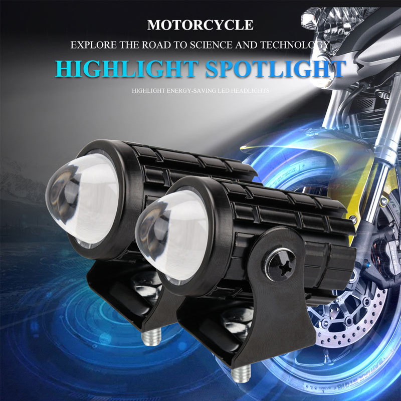 1pcs Motorcycle Fog Lights Switch High Low Flash LED Bright Headlight Driving Spot Work Lamp Scooter Fog Spotlight Moto Lamp