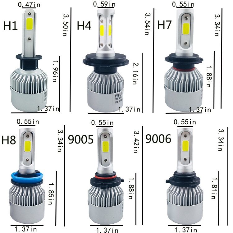 High-brightness Auto S2 Car LED Headlight Bulbs spotlight 9005 9006 H1 H11 H7 H4 Canbus Auto Led Fog Head Lights Bulb