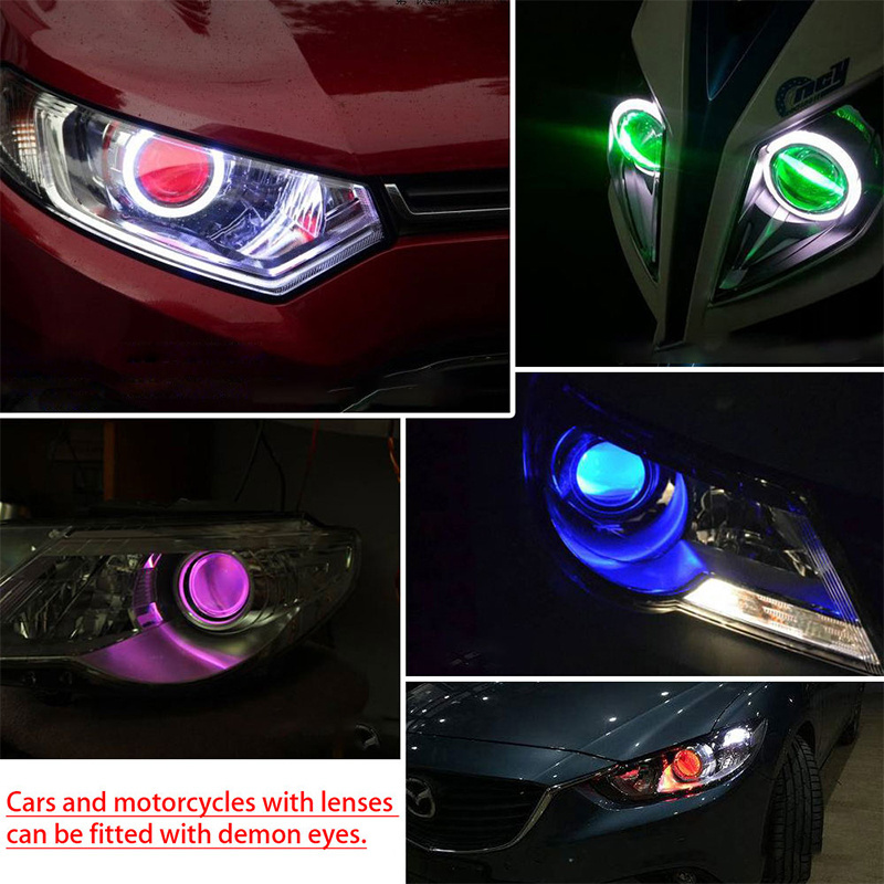 Motorcycle HID Xenon For Hella Q5 WST Degree SMD Led Light Devil Eyes For 3 2.5 Inch Car Headlight Projector Lens