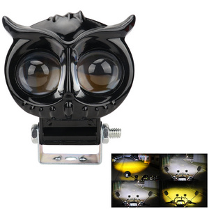 Owl Design Dual Color Led Motorcycle Fog Light Head Light Headlight Auxiliary Spot Lights For Motorcycle