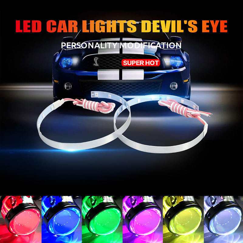 Motorcycle HID Xenon For Hella Q5 WST Degree SMD Led Light Devil Eyes For 3 2.5 Inch Car Headlight Projector Lens