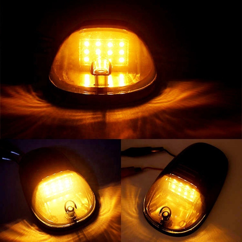 Amber DRL Roof Smoked Lens LED Truck Cab Lights Roof Lights Clearance Marker Top Lamp Running Lights For Pickup Car Off Road 4x4