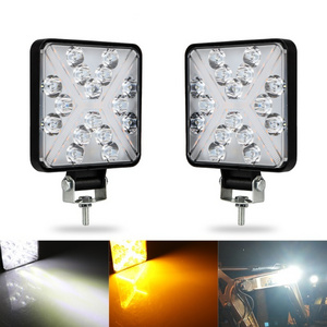 Led Work Light 48W 4 Inch 16LED Dual Color Strobe Spot Work Light Fog Lamp For Truck ATV UTV 12V 24V Offroad 4x4 Led