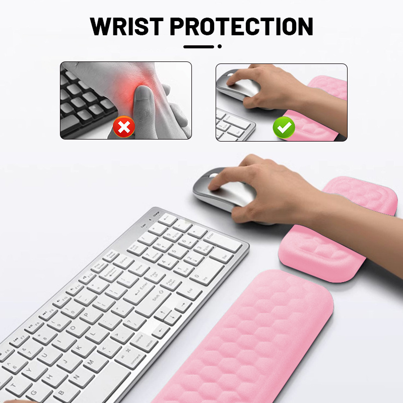 Keyboard Pad Set Memory Foam for Office Computer Laptop Easy Typing Pain Relief Keyboard Wrist Rest