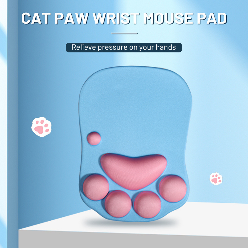 Kawaii Cat Paw Wrist Rest Mouse Pad Cute and Comfortable Anti Slip Wrist Support for Computer Laptop Gaming and Office Work