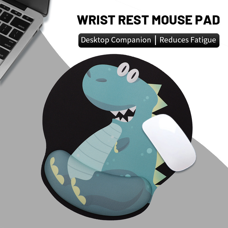 Ergonomic Mouse Pad With Wrist Support Funny Cartoon Dinosaur Animals Non-Slip Rubber Base Gaming Mouse Pad