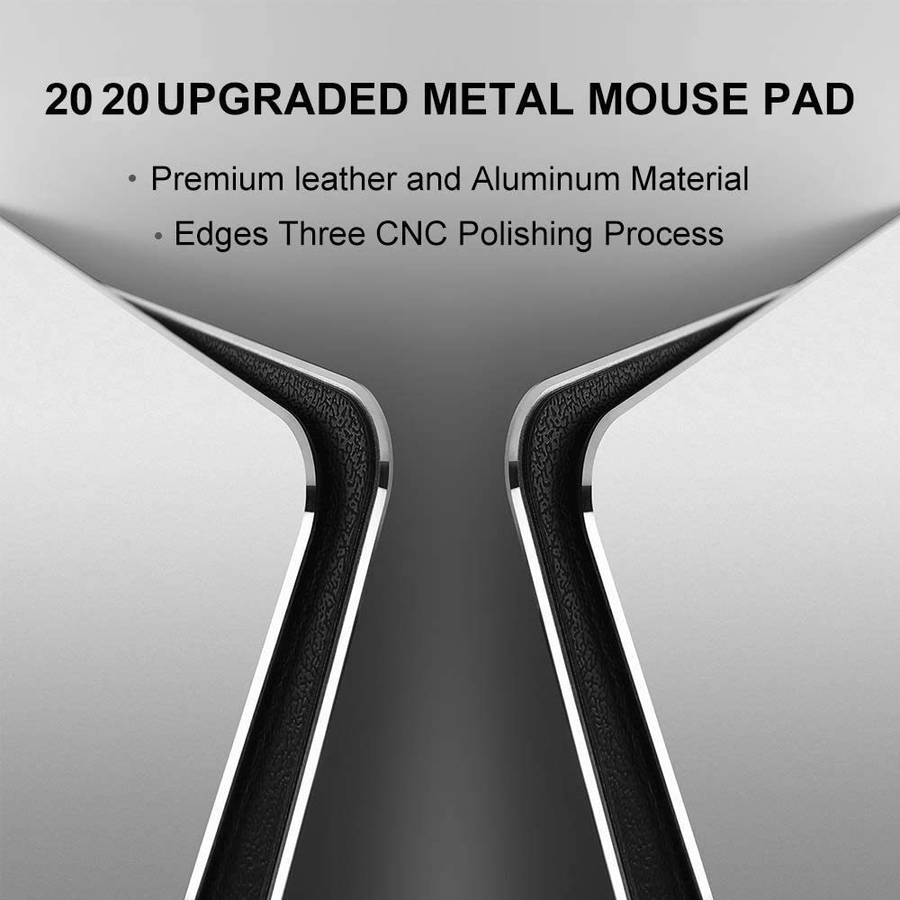 Hard Silver Metal Aluminum Mouse Pad Mat Smooth Magic Ultra Thin Double Side Mouse Mat Waterproof Fast and Accurate Control