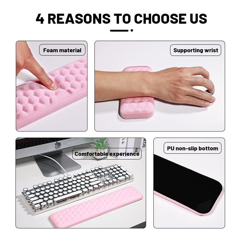 Keyboard Pad Set Memory Foam for Office Computer Laptop Easy Typing Pain Relief Keyboard Wrist Rest