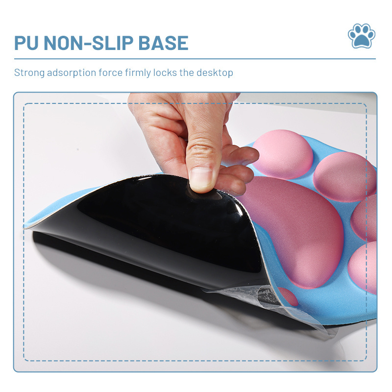 Kawaii Cat Paw Wrist Rest Mouse Pad Cute and Comfortable Anti Slip Wrist Support for Computer Laptop Gaming and Office Work