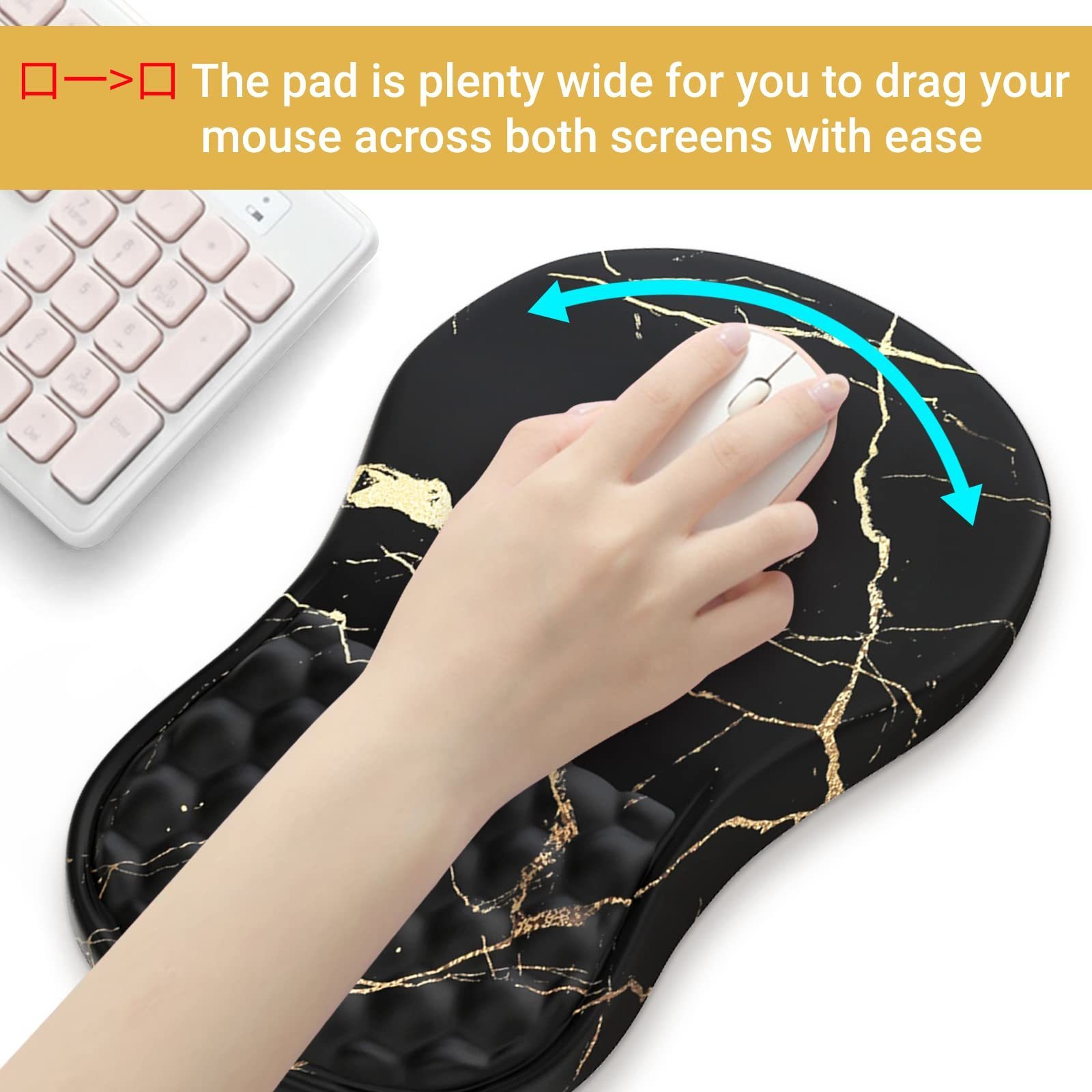 Ergonomic with Gel Wrist Pad Sublimation Blank Wrist Support Keyboard Gaming Mouse Pads