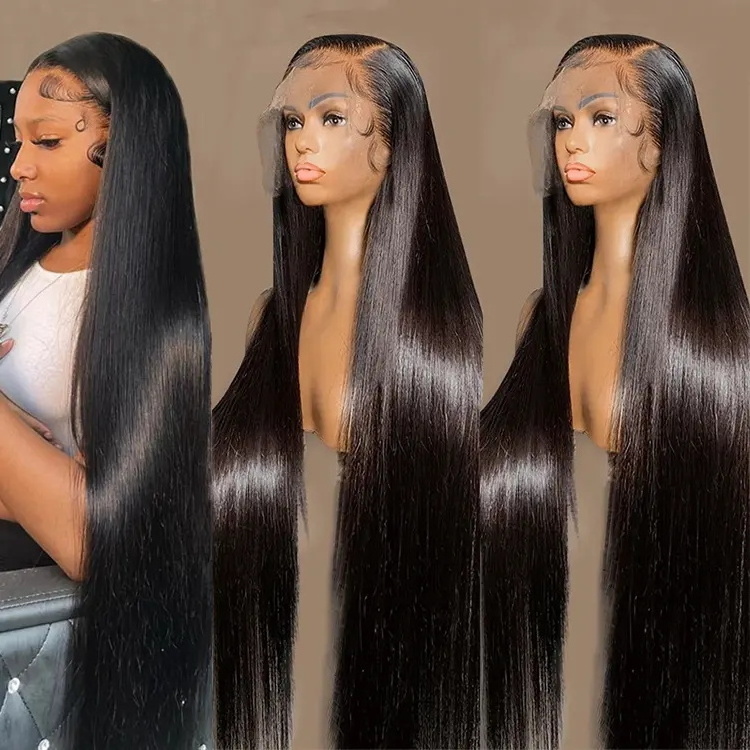 Cheap Raw Brazilian Glueless Full Lace Wigs Human Hair Lace Front Wigs For Black Women Bone Straight Full Hd Lace Frontal Wigs