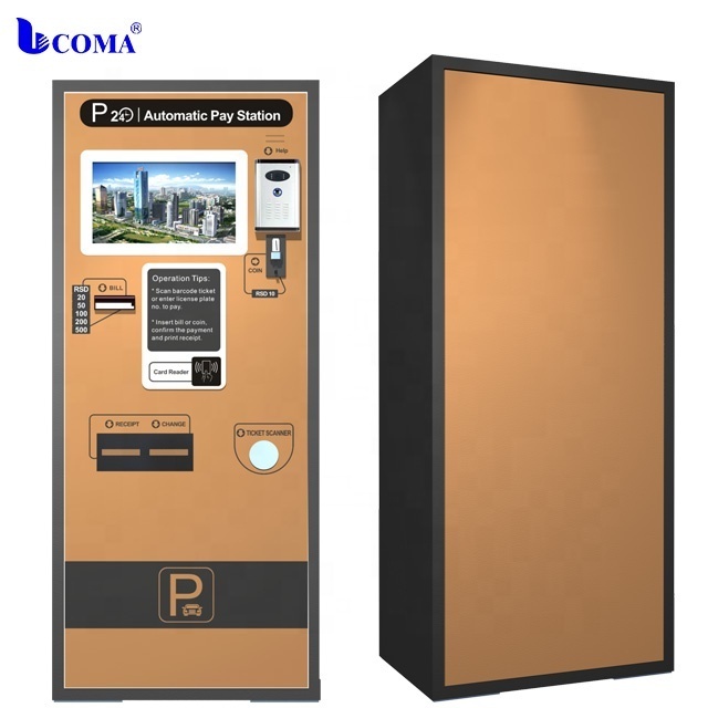 Solar power on street autopay station pay and display parking machine