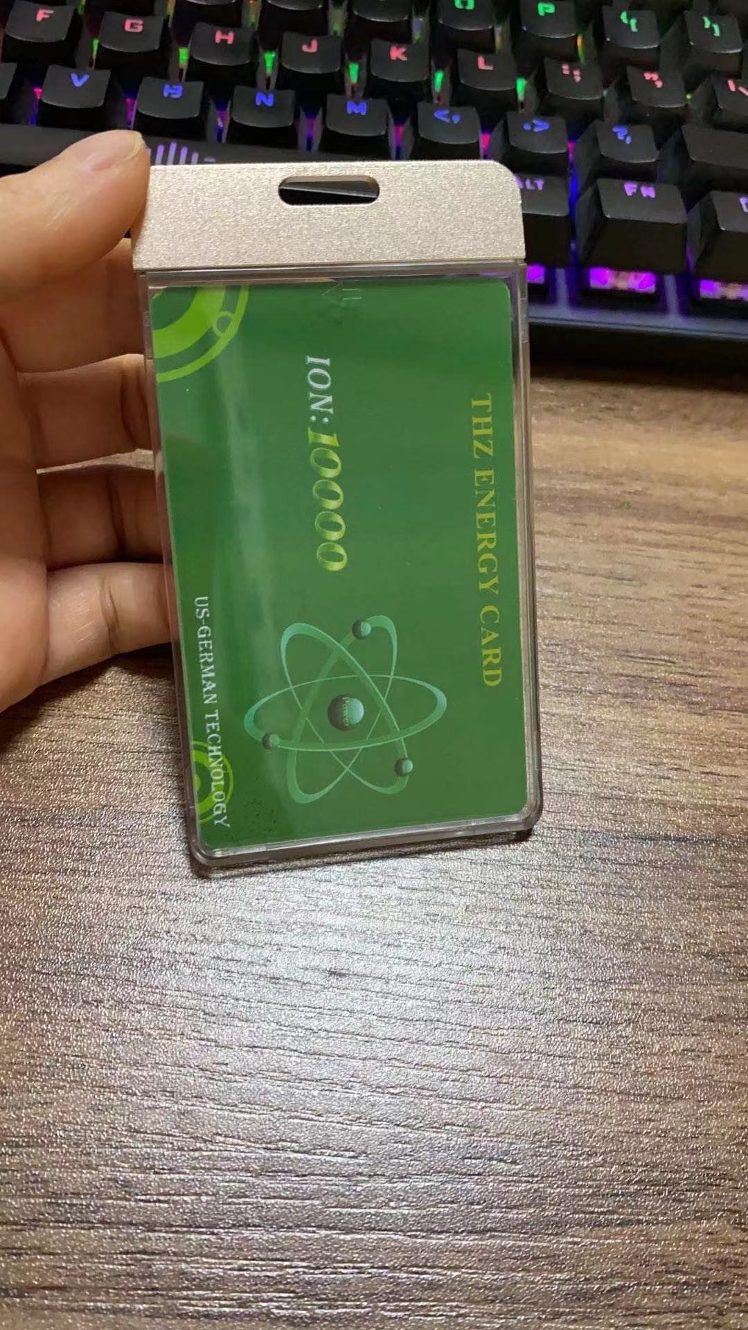 Terahertz card Quantum energy scalar negative ion bio nano energy card with negative ions Health Care