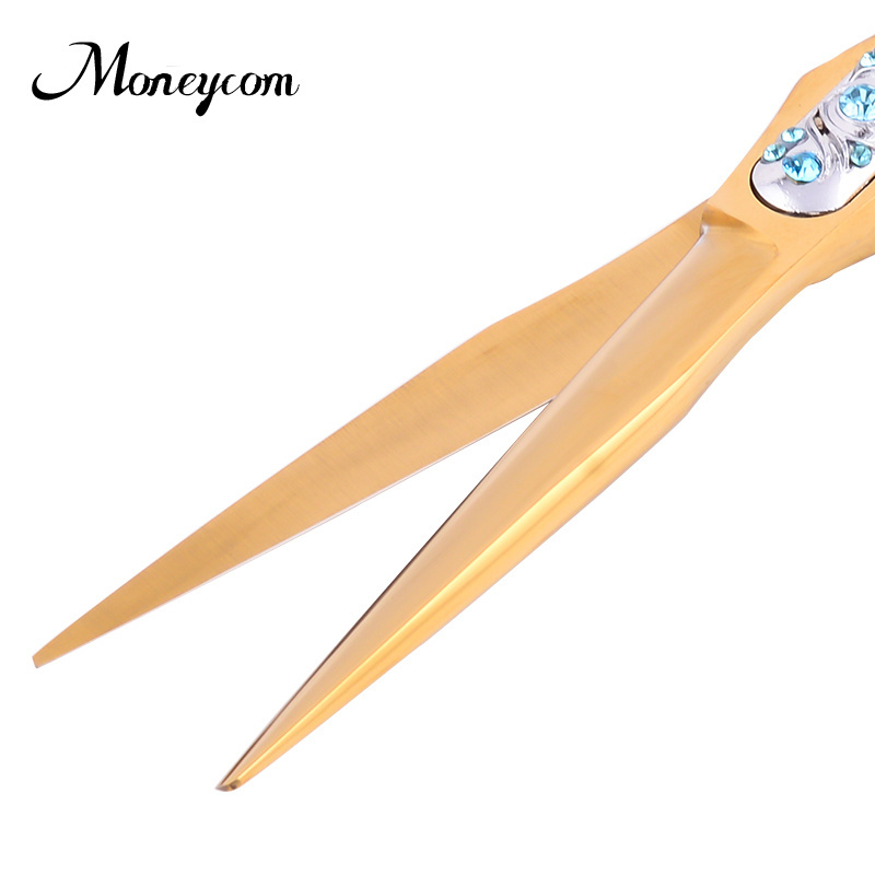 6 Inch Hair Cutting Scissors set Professional pet Dog  And Cat grooming kit Thinning Curved Shears Stainless Steel  Gold Shears