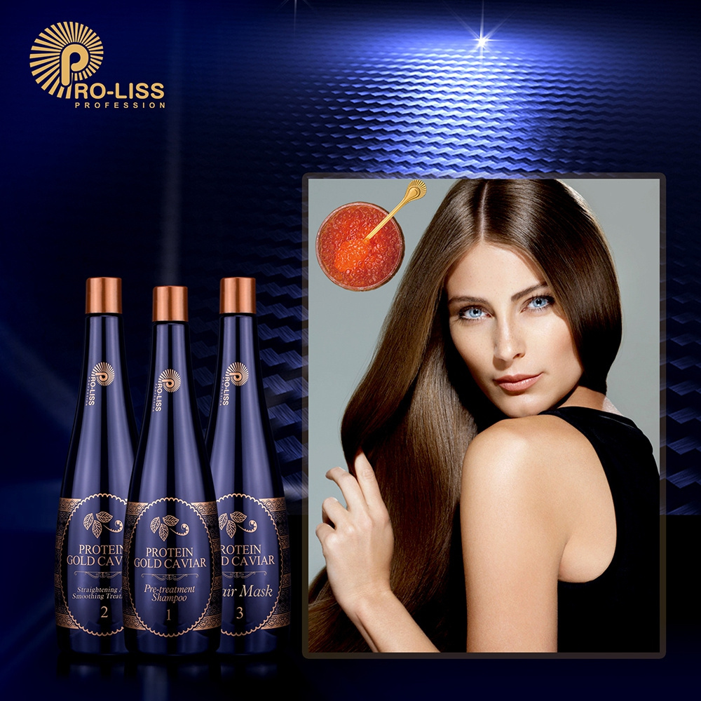 Pro-liss Brand Private Label 0.00% Formaldehyde Professional Protein Therapy Italian Gold Caviar Hair Keratin Treatment