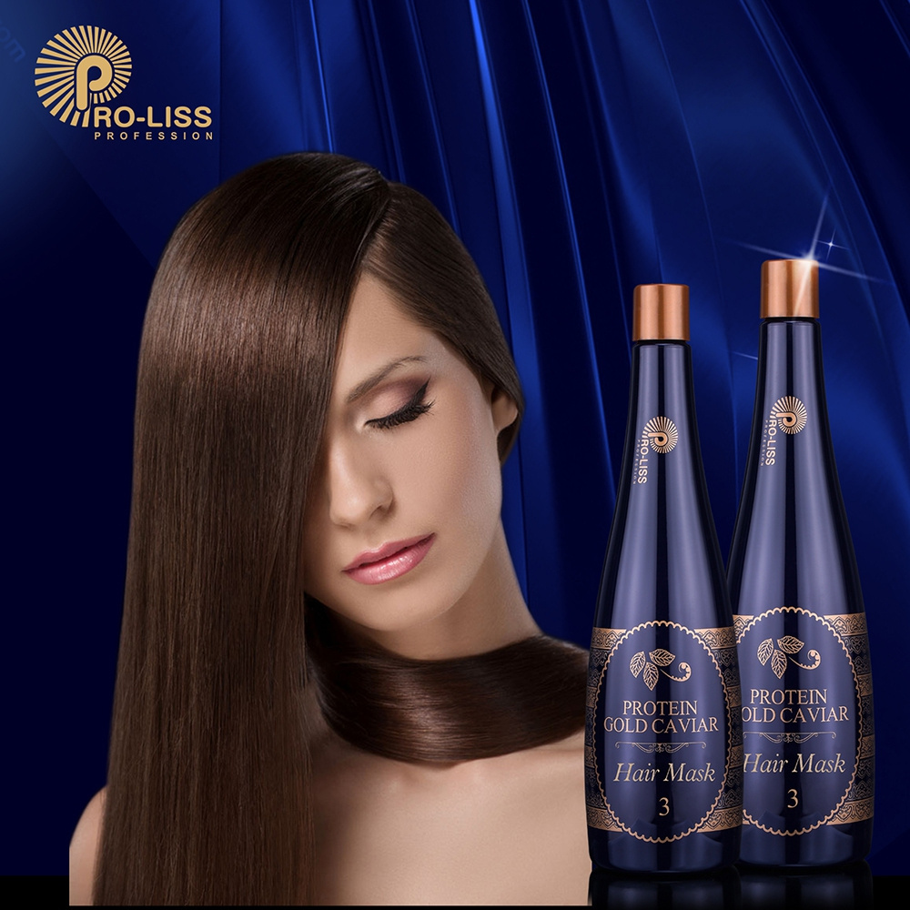 Pro-liss Brand Private Label 0.00% Formaldehyde Professional Protein Therapy Italian Gold Caviar Hair Keratin Treatment