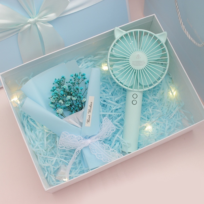 New product ideas 2022  Beautiful bouquets vacuum fan umbrella and humidifier gift set for Mom mothers day and wedding gift