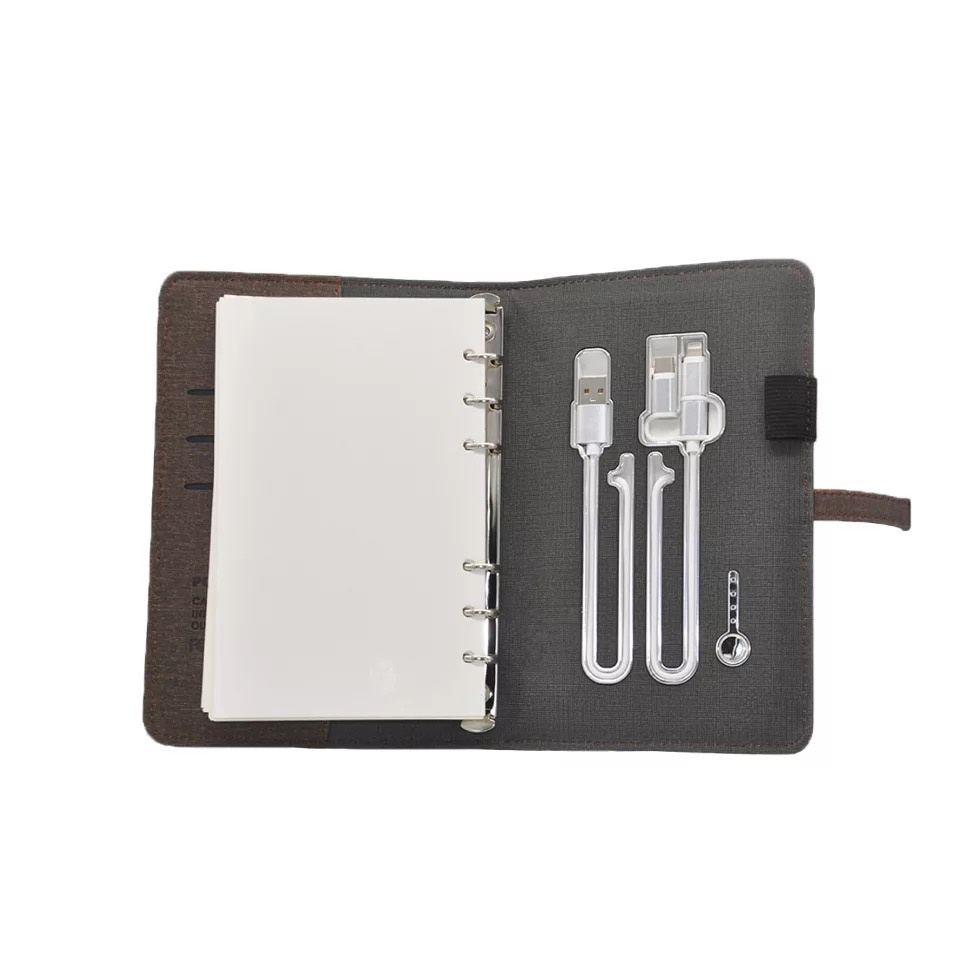 2023 new product ideas unique electronic notebook power bank A6 USB flash drive gift set for holiday outdoors couples valentines