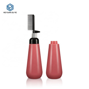 Hair Oil Comb Applicator Bottle 200ml Hair Dye Packaging Bottle for Oil with Comb Hair Plastic