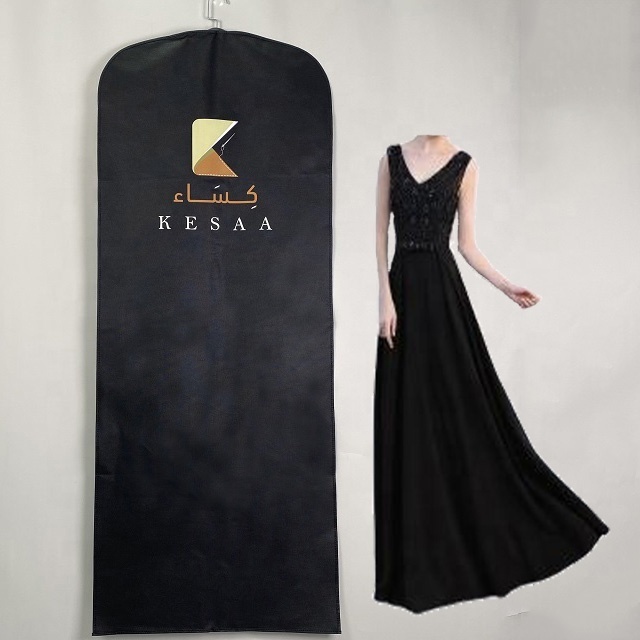 Hanging Logo Custom Garment Bags Wholesale Travel Suit Garment Cover Bags With Pockets Long Wedding Gown Garment Zipper Bag