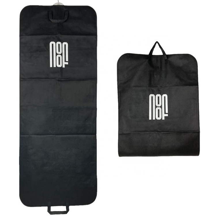 Custom Non-Woven Black Durable Garment Bag for Clothing Gown Dress Cover