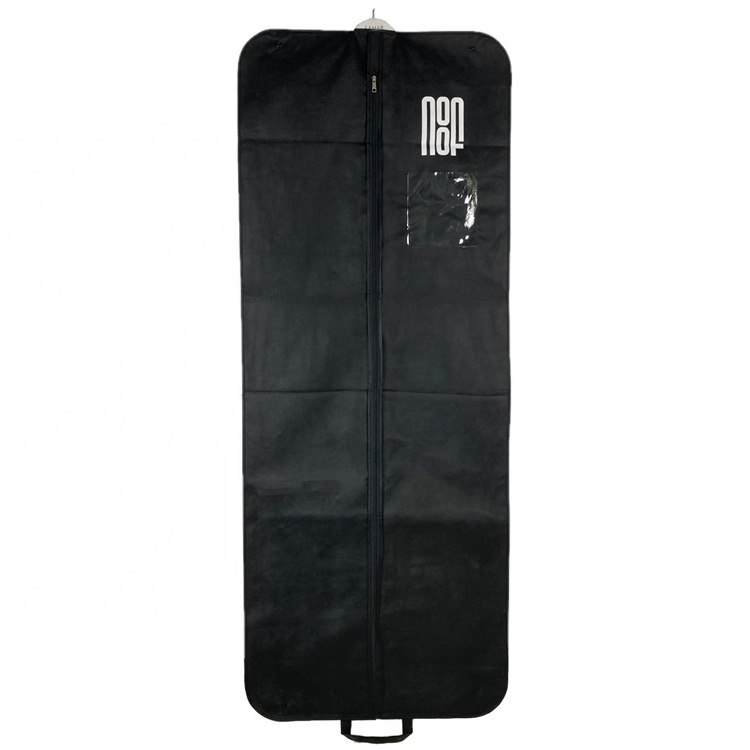 Custom Non-Woven Black Durable Garment Bag for Clothing Gown Dress Cover