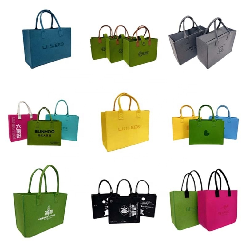 Felt Shopping Bags With Custom Logo Mummy Tote Bags For Kids Personalised Felt Tote Bag For Party Gift